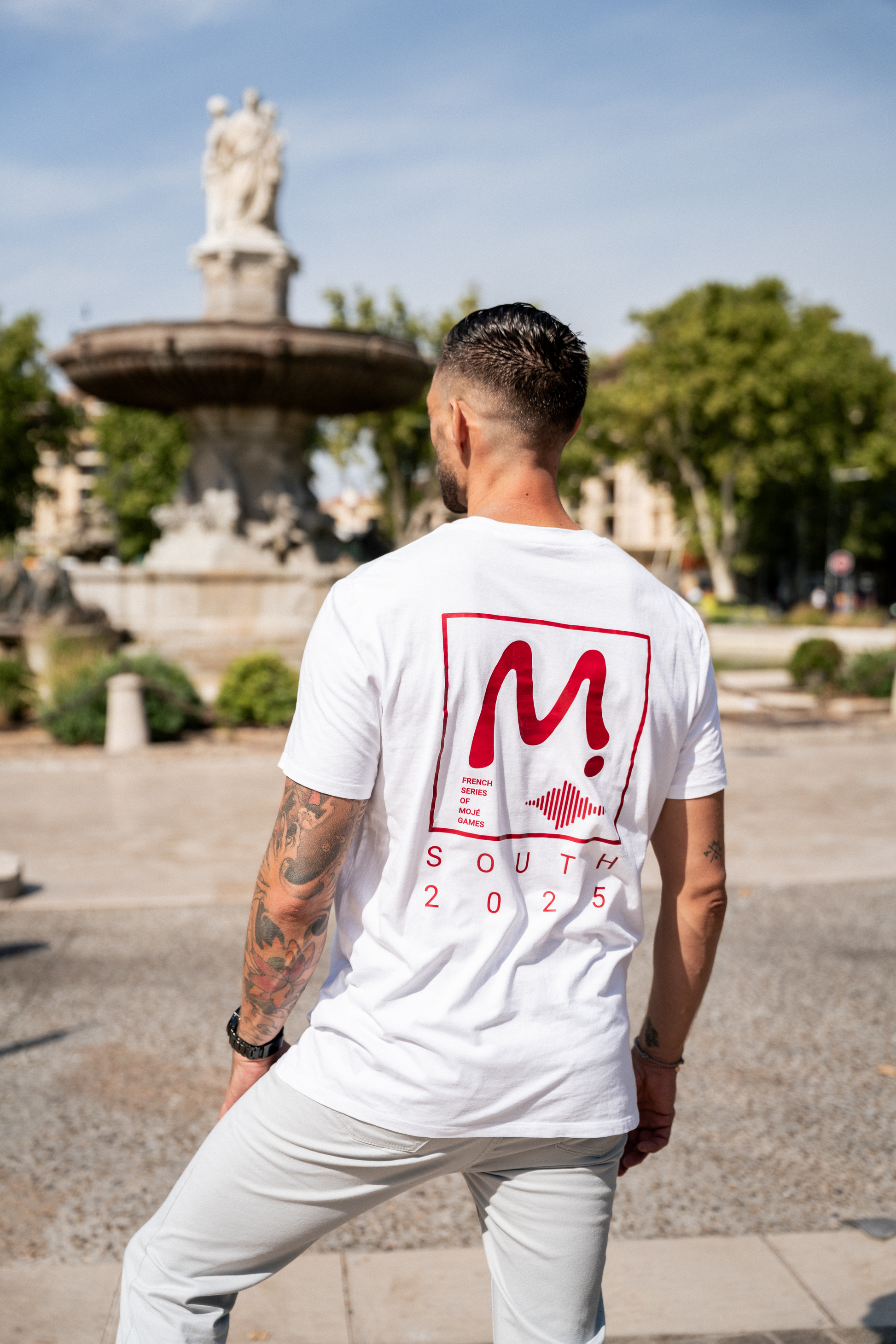 Tee-Shirt MOJÉ Unisexe Blanc et Bordeaux