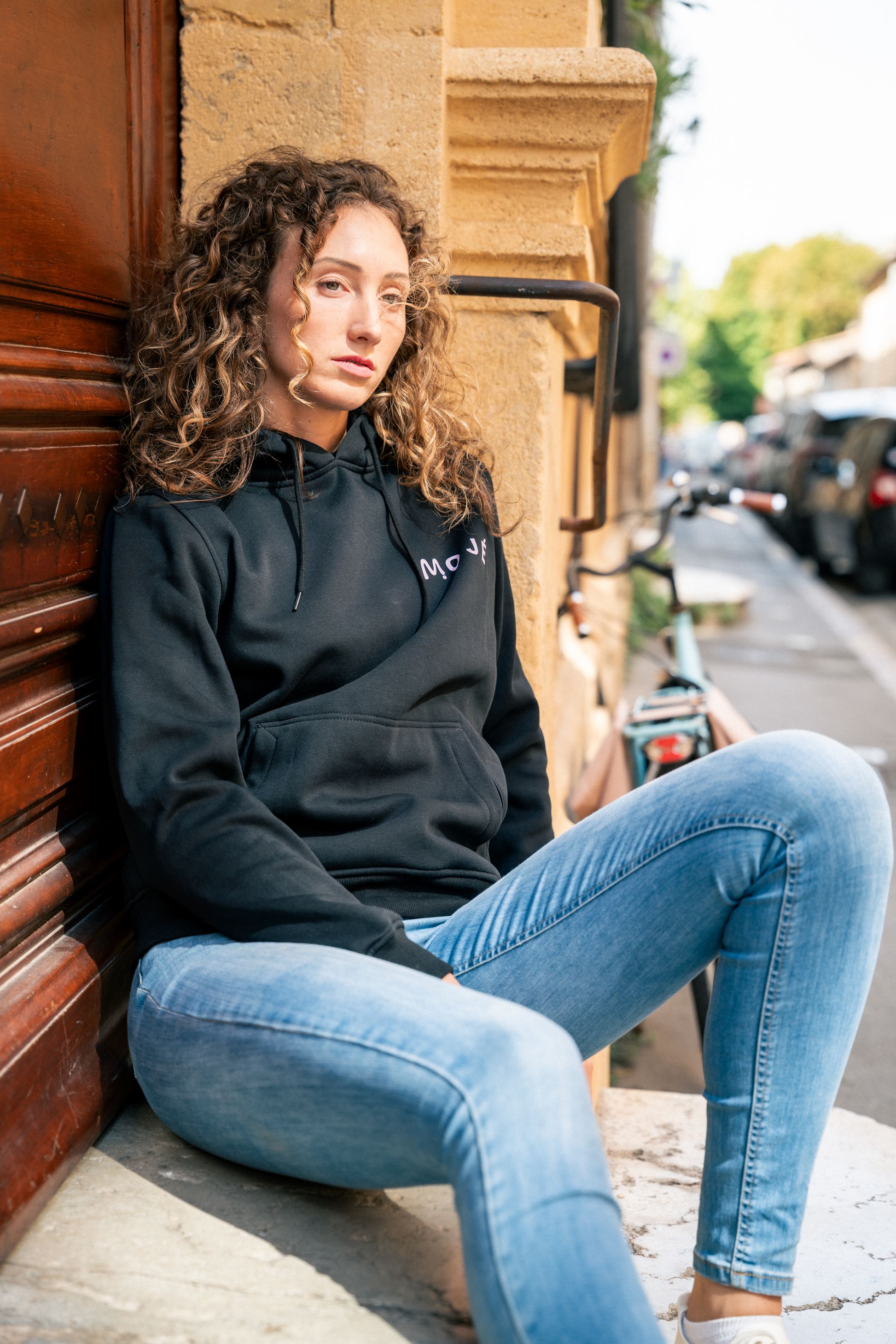 Sweat à capuche MOJÉ Unisexe Noir et Rose