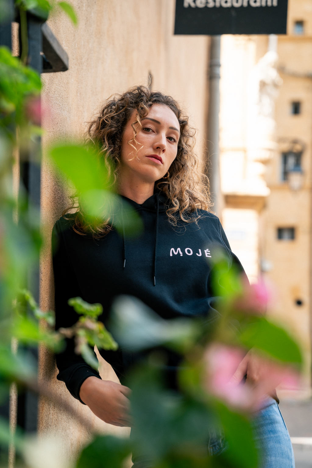 Sweat à capuche MOJÉ Unisexe Noir et Rose